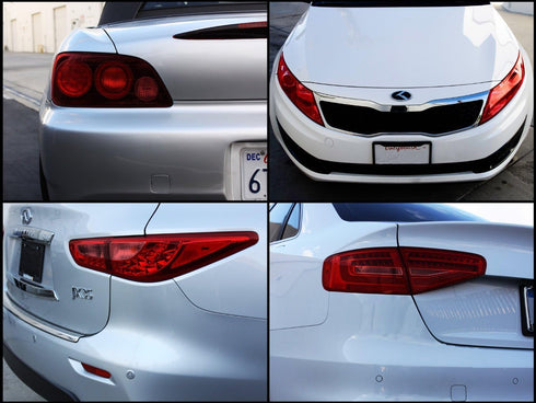 DIYAH 12 X 48 Inches Self Adhesive Headlight, Tail Lights, Fog Lights Tint Vinyl Film (Red)...