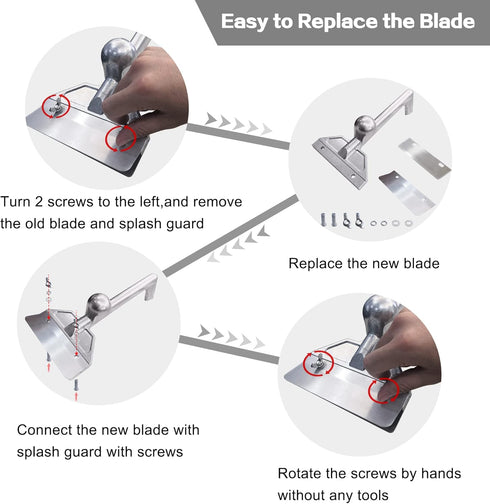 DELFINA 4 Pcs Grill Scraper Blade Replacement, Stainless Steel Outdoor Barbecue Cleaning Tools, Heavy Duty Accessories for BBQ...