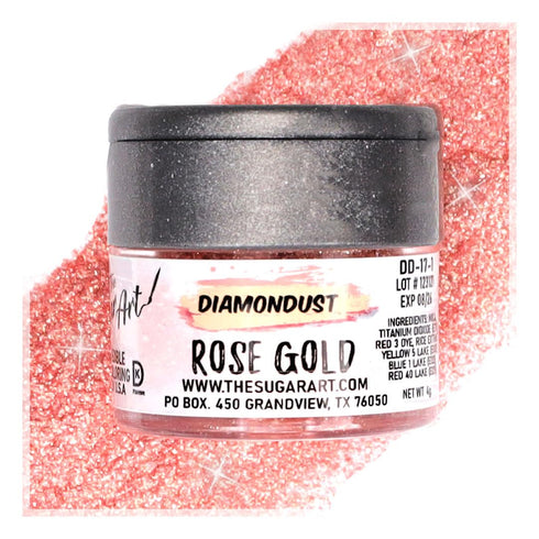 Rose Gold Edible Glitter for Drinks, Cocktails, Cake Decorating, Strawberries, Chocolates & More | No Taste | 4g | 100% Food-Safe | Kosher, Vegan,...