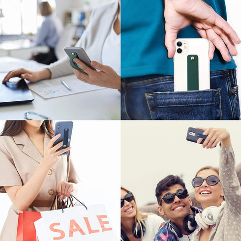 Removable and Reusable Cell Phone Grip Strap, Yetaida Telescopic Finger Kickstand Bracket Universal Silicone Phone Holder Stand and Portable Finge...