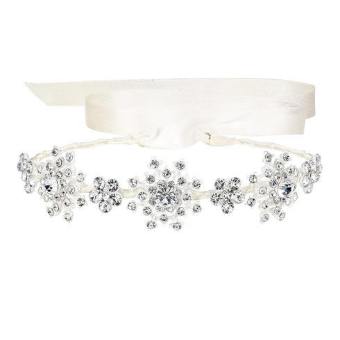 EVER FAITH Silver-Tone Austrian Crystal Wedding Snowflake Flower Hair Band Clear...