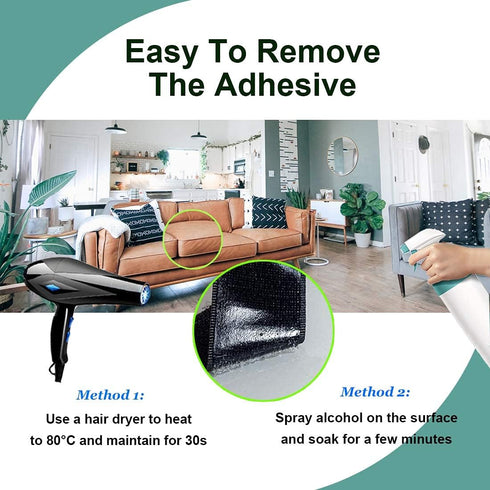TEUVO Couch Cushion Non Slip Pads to Keep Couch Cushions from Sliding, Hook and Loop Tape with Adhesive for Smooth Surfaces, 2m Long and 11cm Wide...