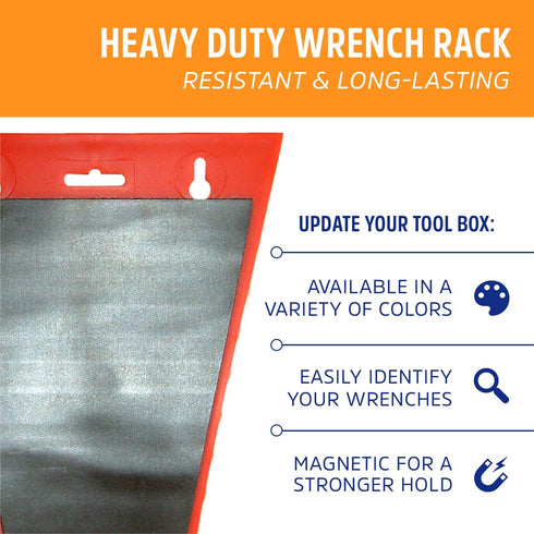Protoco 3021 Standard Wrench Rack, 15 Piece Magnetic, Tool Organizer for Tool Box, Tool Cart or Wall Mounted, Red...