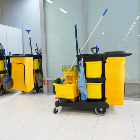 Cleaning Cart Bag Zippered Front Replacement Janitorial Cart Bag 24 Gallon Large Capacity Commercial Cleaning Bags for Cleaning Cart Housekeeping ...