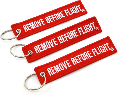 Rotary13B1 Remove Before Flight Key Chain - 3 Pack Red...
