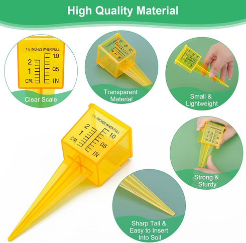 10PCS Rain Gauges, 1.5" Sprinkler Gauge for Lawn Water Gauge with Wide Mouth Sprinkler Rain Gauge, Transparent Outdoor Water Measuring Tool for Ac...
