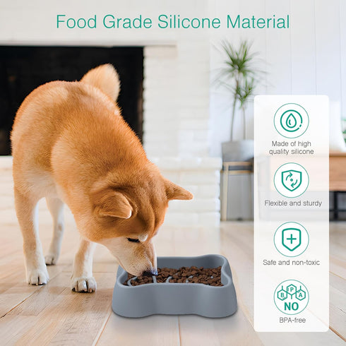ORIA Slow Feeder Dog Bowls, Silicone Dog Slow Feeder, Anti-Choking Puzzle Dog Food Bowls, Interactive Dog Feeding Bowls with Non Slip Base, Machin...