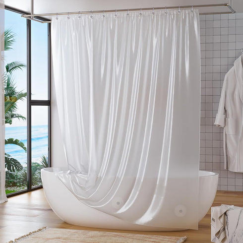Titanker Long 72 x 78 Plastic Inside Shower Curtain Liner Frosted Waterproof PEVA Shower Curtains for Bathroom with Magnets and Rustproof Metal Gr...