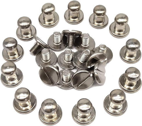 YICBOR 60pcs/Pack 5x8x8mm Alloy Screw Knob Rivets Handmade Crafts ZD-015 for Belt Shoes Watchband Metal Silver/Black/Bronze/Gold (Nickle)...