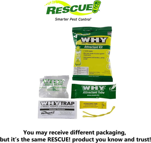 RESCUE! Non-Toxic Wasp, Hornet, Yellowjacket Trap (WHY Trap) Attractant Refill - 2 Week Refill - 3 Pack...