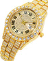 Mens Ice Out Watches Big Rocks with Roman Numerals Fully Colorful Dial Gold Watch...