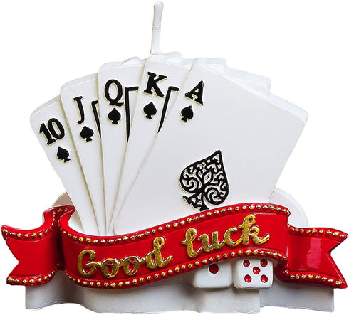 Birthday Candles Good Luck Poker Creative Cake Candles Father's Day Send Father Boyfriend Husband Gift Cake Toppers...