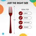 Disposable Burgundy Plastic Forks 50 Pcs - Heavy Duty Burgundy Plastic Disposable Cutlery - Burgundy Disposable Flatware, Burgundy Plastic Silverw...