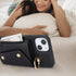 for iPhone 14 Case with Card Holder and Strap - Zipper Pocket,Crossbody Lanyard Strap,Credit Card Holder,Stand Ring,Cute Phone Wallet Case for Wom...