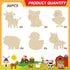 36 Pcs Wooden Farm Animals Cutouts Unfinished Wood Cutouts to Paint Wood Animal Cutouts Crafts Farm Animals Party Supplies for Kids School Classro...