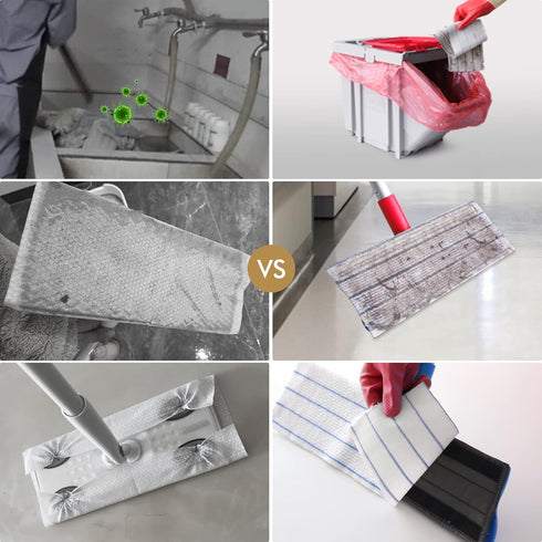 DrDirt Disposable Microfiber Mop Pads - 15 Sheets/Roll, 16.5 x 4.7 Inches, Replacement Refills for Flat Mops - Ideal for Home, Office, Restaurant,...