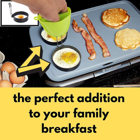 4 Pack Stainless Steel Egg Ring Molds With Non Stick Metal Mold Shaper Circles For Fried Egg McMuffin Sandwiches,Frying Or Shaping Eggs,Breakfast ...