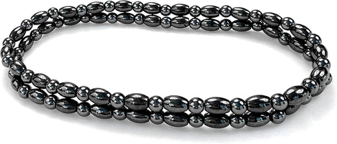 2 pcs Hematite Anklet Bracelet for Women Men 9.5"...