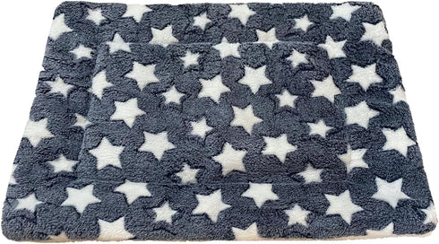 Soft Pad Dog Bed Mat, Thicken Warm, Star Pattern, Reversible, Fluffy Pet Dog Sleeping Mattress, Blue, Large...