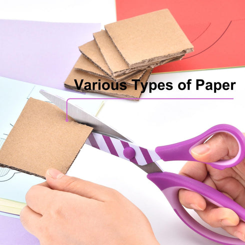 Craft Scissors Set, Sharp Scissors All Purpose Heavy Duty, Printed Coated Blade, Ergonomic Grip, Ideal for Sewing Fabric DIY&Arts Scrapbook School...