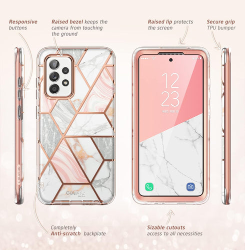 i-Blason Cosmo Protective Case for 6.5-Inch Samsung Galaxy A53 5G (2022), Marble Pink...