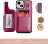 iPhone 15 Plus Wallet Case Faux Leather Magnetic Clasp Phone Cover with Card Holder for iPhone 15 Plus (6.7-Inch), Red......