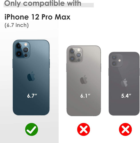 LOHASIC Compatible with iPhone 12 Pro Max Case, Slim Luxury PU Leather Non-Slip Grip Rugged Bumper Shockproof Full Body Protective Cover Phone Cas...