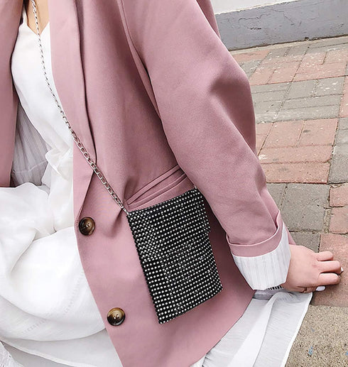 AIBEARTY Women Girls Sparkly Rhinestone Cell Phone Purse Mini Crossbody Bag Evening Clutch Shoulder Bag with Metal Chain...