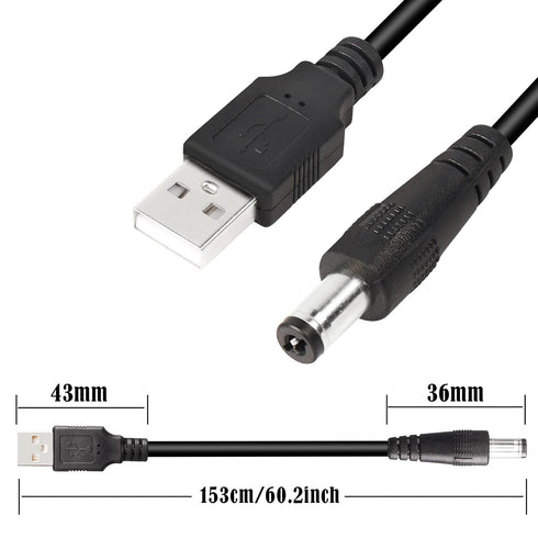 GINTOOYUN 5V USB2.0 to DC Power Cable USB2.0 to DC 5.5mmx2.1mm Universal Charging Cable with 13 Connector Plugs for Laptops, Speakers, Power Banks...
