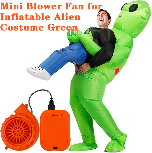 Mini Blower Fan for Dinosaur Costume, Orange Upgrade Inflatable Costume Fans Replacement Blow up Blower Potable USB Air Pump...