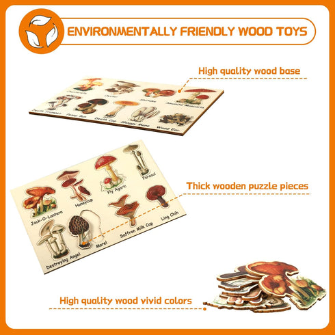 Kathfly 2 Pieces Leaf Wooden Jigsaw Puzzles Leaf Puzzle Montessori Toy Montessori Puzzle Early Educational Learning Puzzle for Birthday Gift Early...