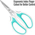 Beaditive Multipurpose Craft Scissors - High-Leverage with Sharp Carbon Steel Blades - Ergonomic Sewing Scissors for Heavy Duty Projects - Office,...