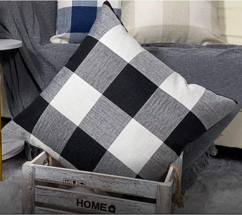 VAKADO 20x20 Farmhouse Black White Buffalo Plaids Decorative Throw Pillow Covers Retro Rustic Boho Check Cushion Cases Home Decor for Porch Couch ...