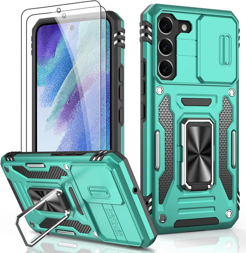 LUMARKE for Galaxy S23 FE Case with Camera Cover,Galaxy S23 FE Cover with Screen Protector Pass 16ft Drop Test Military Grade Protective Phone Cas...