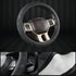 GIANT PANDA Car Steering Wheel Cover for RAM 1500 2500 3500, Compatible with Dodge RAM 15.5-16 inches - Black+Gray Line...