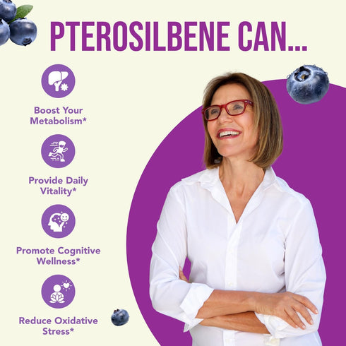 150mg Pterostilbene Supplement - Once Daily Antioxidant Supplement for Healthy Aging Immune Heart Skin and Brain Support - Naturally Derived Non-G...