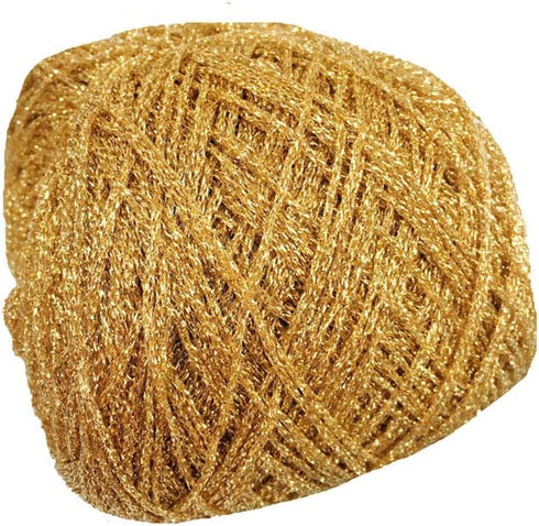 860yd Gold Lurex Thread 3.52oz Shining Glitter Sparkle Metallic Yarn DIY Fancy Crochet Project String Knitting Sweater Scarf Accessory 3mm Thick G...