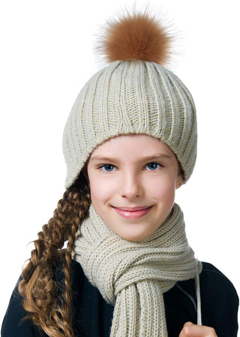 Coopay 24 Pieces Faux Fox Fur Pom Pom Balls DIY Fur Fluffy with Elastic Loop for Hats Keychains Scarves Gloves Bags Charms Knitting Accessories (M...