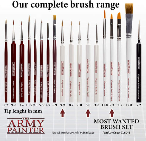 Miniatures Paint Brush Set of 3 Miniature Paint Brushes - Insane Detail, Regiment and Small Drybrush - Quality Detail Brush Set Handmade in Europe...