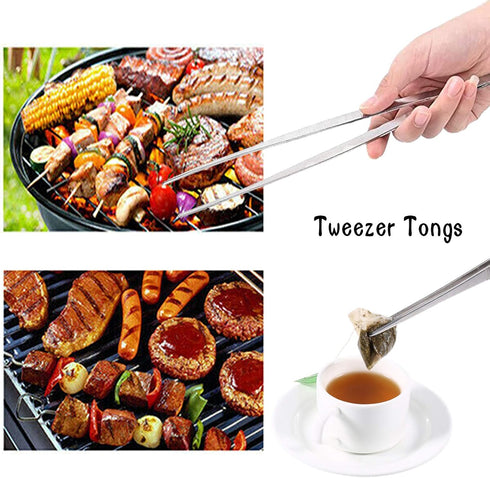 Stainless Steel 2 PCS 12 Inch Tongs with Serrated Tips for Cooking & Baking...