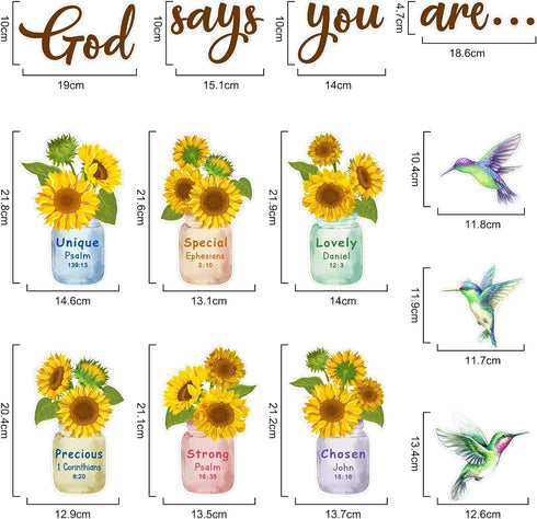 28 Pcs Sunflower Cutouts Spring Bulletin Board Decoration Classroom Wall Decor Spring Wall Art You are My Sunshine Set Bee Party Hummingbird Inspi...