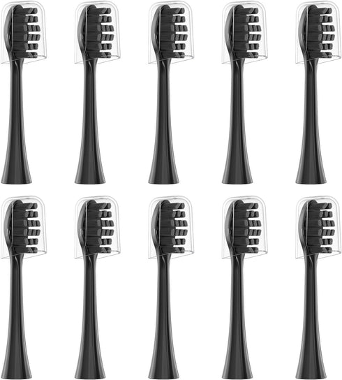 Replacement Toothbrush Heads 10 Pack Compatible with Gleem Electric Toothbrush, Black...