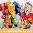 TOYMAKER Dinosaur Transformer Robot Cars Toys for Boys 5 in 1 Transformed Action Figure Construction Excavator Toys Rescue Bots Pull Back Cars Tak...