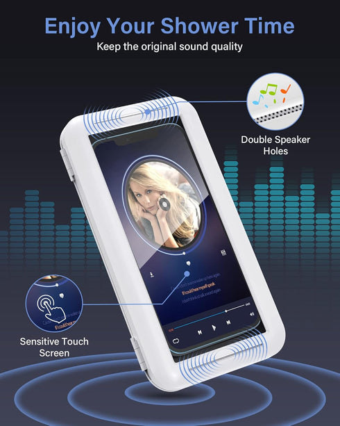 LC-dolida Shower Phone Holder Waterproof 480 Rotation Shower Phone Stand Case Mount for Bathroom Batheub Kitchen Wall Mirro Compatible with iPhone...