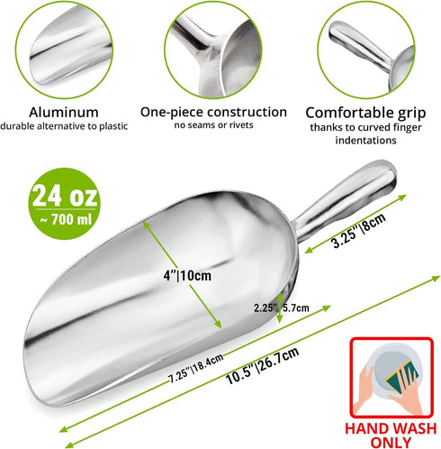 CUSINIUM 24 oz Aluminum Ice Scoop with Holder...