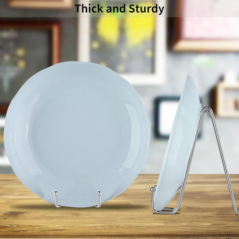 IBosins 5 Pack 6 Inch Plate Holder Display Stands, Metal Silver Frame Stand for Picture, Book, Photo Easel, Creation, Collectibles...