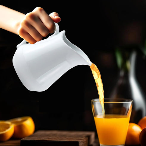 HIC Kitchen Creamer Pitcher with Handle, Fine Porcelain, 16-Ounce...