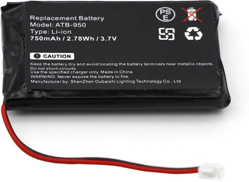 ATB-950 Replacement Battery for RTI Series T1 T1B T2 T2+ TheaterTouch, fits Part no ATB-950 ATB-950-SANUF 40-210154-17...