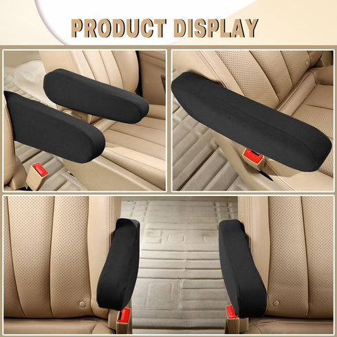2 Pcs Car Front Seat Armrest Covers, Direct Replacement Center Console Lid Armrest Cover Skin,Cloth Fabric Armrest Protectors,Car Interior Accesso...
