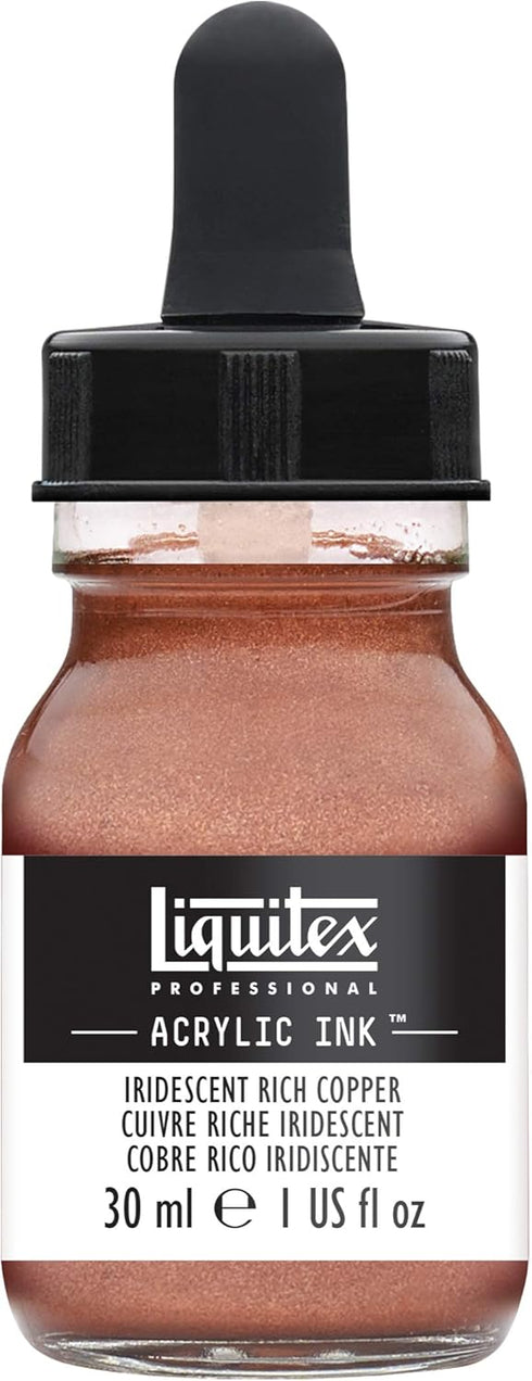 Liquitex Professional Acrylic Ink, 1-oz (30ml) Jar, Iridescent Rich Copper...